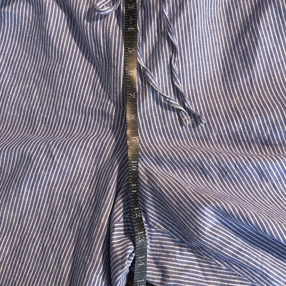 Talbots Blue Stripe Easy Drawstring Linen Blend Wide Leg Pants Size 20W - Picture 7 of 9